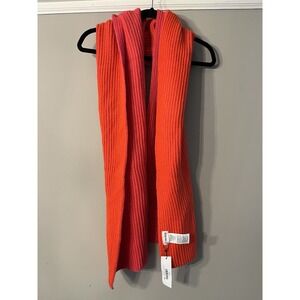 The Drop Orange & Pink Knitted Scarf One Size New With Tags